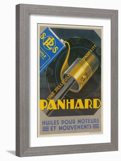 French Motor Oil Advertisement, Piston-null-Framed Giclee Print