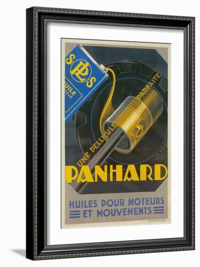 French Motor Oil Advertisement, Piston-null-Framed Giclee Print