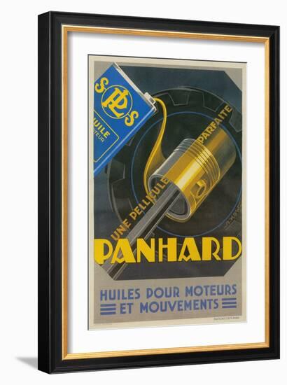 French Motor Oil Advertisement, Piston-null-Framed Giclee Print