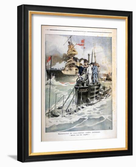 French Naval Exercises, 1908-null-Framed Giclee Print