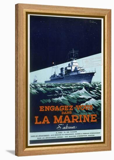 French Navy Recruitment Poster, C1930-1945-Roger Levasseur-Framed Premier Image Canvas