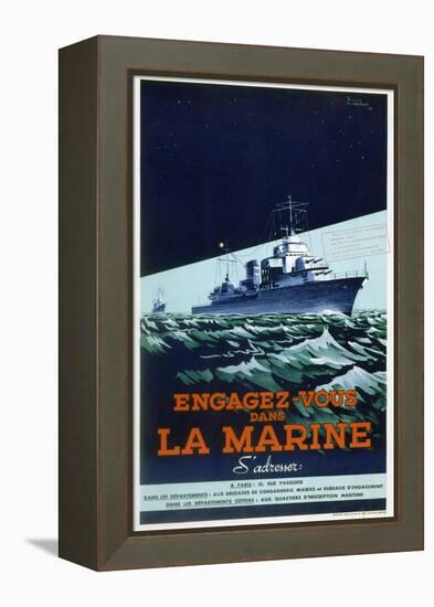 French Navy Recruitment Poster, C1930-1945-Roger Levasseur-Framed Premier Image Canvas