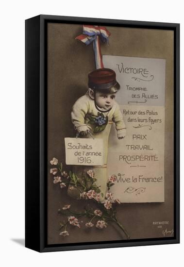 French New Year's Card, 1916-null-Framed Premier Image Canvas
