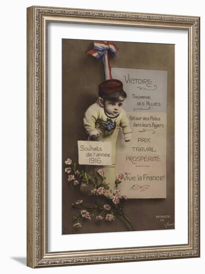 French New Year's Card, 1916-null-Framed Giclee Print