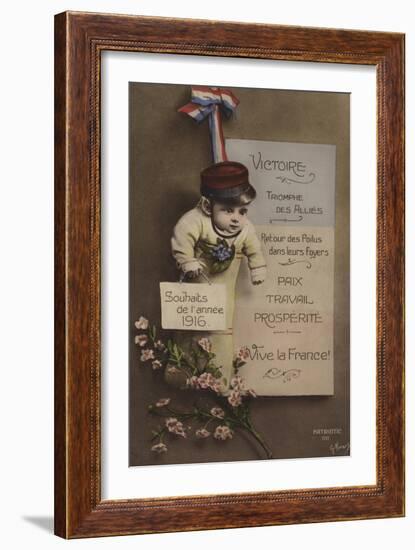 French New Year's Card, 1916-null-Framed Giclee Print