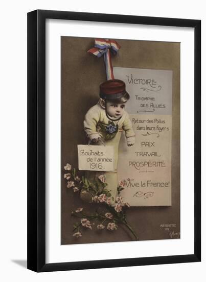 French New Year's Card, 1916-null-Framed Giclee Print