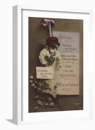 French New Year's Card, 1916-null-Framed Giclee Print