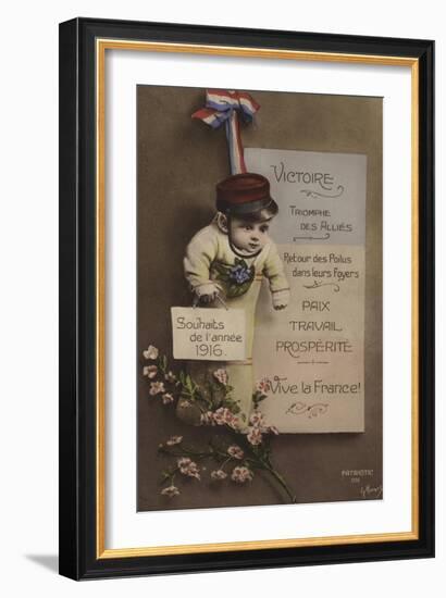 French New Year's Card, 1916-null-Framed Giclee Print