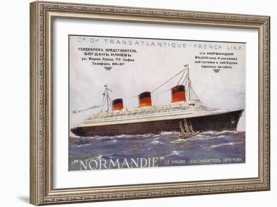 French Ocean Liner Normandie-null-Framed Giclee Print