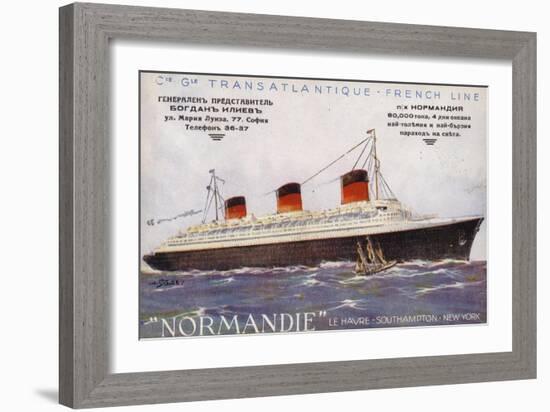 French Ocean Liner Normandie-null-Framed Giclee Print