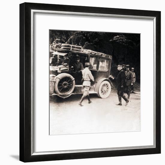 French officers and vehicle, c1914-c1918-Unknown-Framed Photographic Print