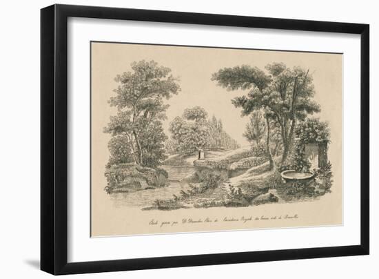 French Park Etching III-Wild Apple Portfolio-Framed Art Print