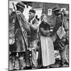 French Peasants Greet Two Heavily-Laden Americans, 1917-American Photographer-Mounted Photographic Print