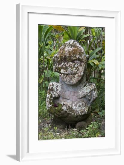 French Polynesia, Austral Islands, Raivavae. Moana Hei-Ata, Stone Tiki-Cindy Miller Hopkins-Framed Photographic Print