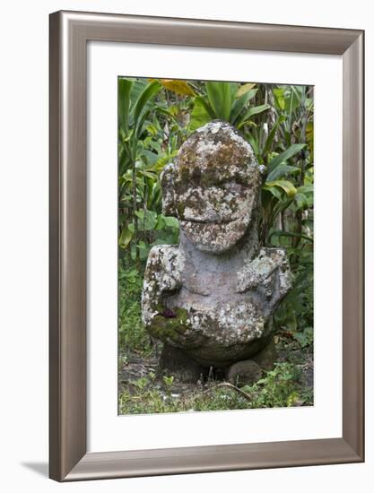 French Polynesia, Austral Islands, Raivavae. Moana Hei-Ata, Stone Tiki-Cindy Miller Hopkins-Framed Photographic Print