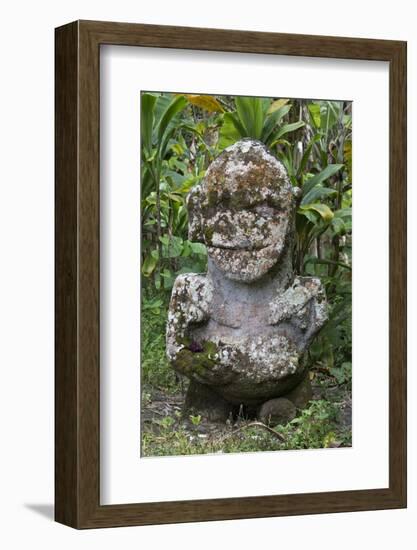 French Polynesia, Austral Islands, Raivavae. Moana Hei-Ata, Stone Tiki-Cindy Miller Hopkins-Framed Photographic Print