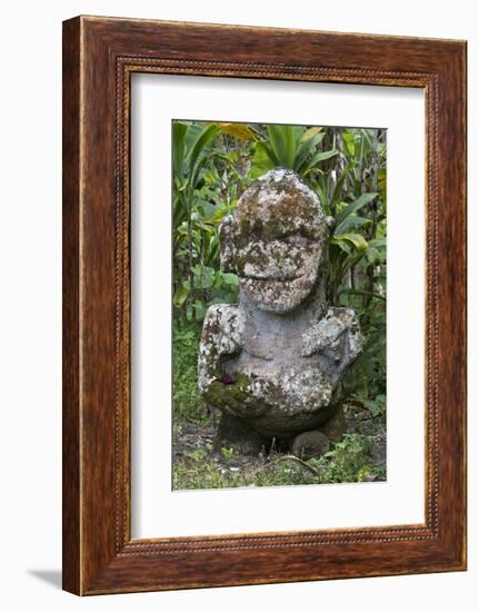 French Polynesia, Austral Islands, Raivavae. Moana Hei-Ata, Stone Tiki-Cindy Miller Hopkins-Framed Photographic Print