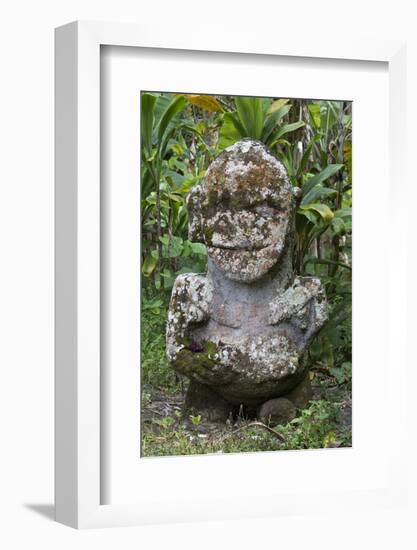 French Polynesia, Austral Islands, Raivavae. Moana Hei-Ata, Stone Tiki-Cindy Miller Hopkins-Framed Photographic Print