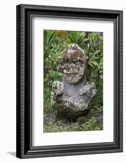 French Polynesia, Austral Islands, Raivavae. Moana Hei-Ata, Stone Tiki-Cindy Miller Hopkins-Framed Photographic Print