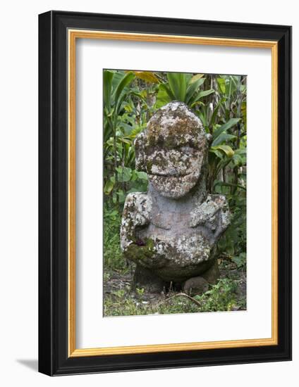 French Polynesia, Austral Islands, Raivavae. Moana Hei-Ata, Stone Tiki-Cindy Miller Hopkins-Framed Photographic Print