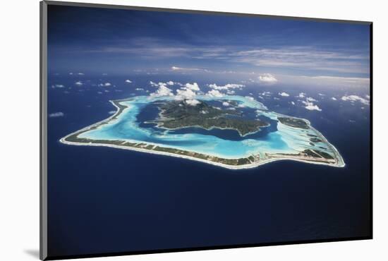 French Polynesia, Bora Bora, Aerial View of Bora Bora Island-Walter Bibikow-Mounted Photographic Print