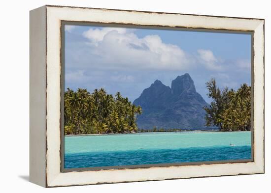 French Polynesia, Bora Bora. Mountain Peaks Seen from Tahaa Lagoon-Alida Latham-Framed Premier Image Canvas