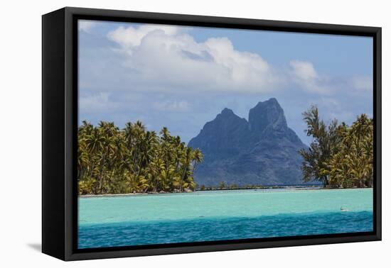 French Polynesia, Bora Bora. Mountain Peaks Seen from Tahaa Lagoon-Alida Latham-Framed Premier Image Canvas