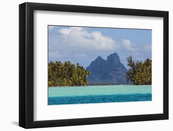 French Polynesia, Bora Bora. Mountain Peaks Seen from Tahaa Lagoon-Alida Latham-Framed Photographic Print