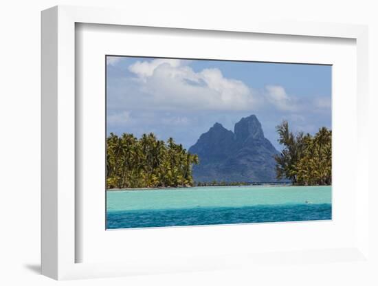 French Polynesia, Bora Bora. Mountain Peaks Seen from Tahaa Lagoon-Alida Latham-Framed Photographic Print