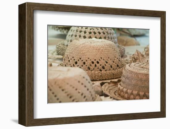 French Polynesia, Island of Rurutu. Traditional Woven Hats-Cindy Miller Hopkins-Framed Photographic Print