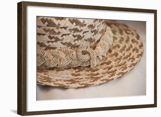 French Polynesia, Island of Rurutu. Traditional Woven Hats-Cindy Miller Hopkins-Framed Photographic Print