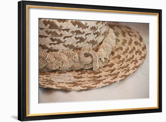 French Polynesia, Island of Rurutu. Traditional Woven Hats-Cindy Miller Hopkins-Framed Photographic Print