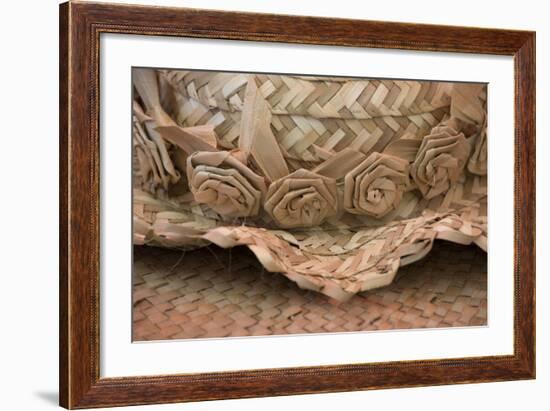 French Polynesia, Island of Rurutu. Traditional Woven Hats-Cindy Miller Hopkins-Framed Photographic Print