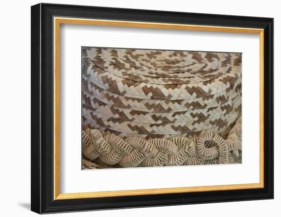 French Polynesia, Island of Rurutu. Traditional Woven Hats-Cindy Miller Hopkins-Framed Photographic Print