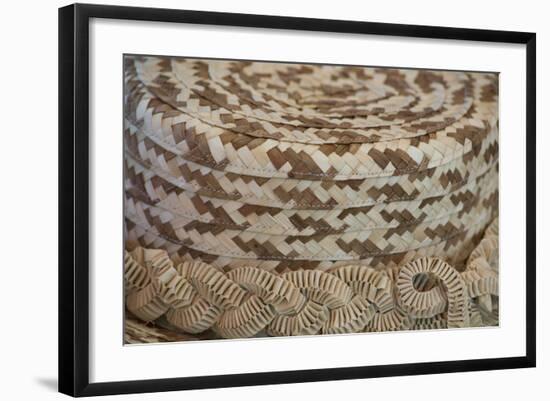 French Polynesia, Island of Rurutu. Traditional Woven Hats-Cindy Miller Hopkins-Framed Photographic Print