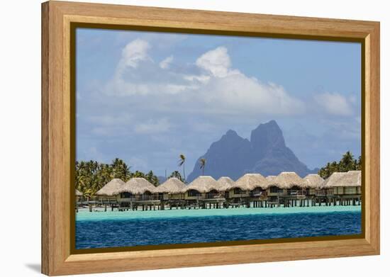 French Polynesia, Society Islands, Motu Tautau. Stilted Hotel Suites-Alida Latham-Framed Premier Image Canvas