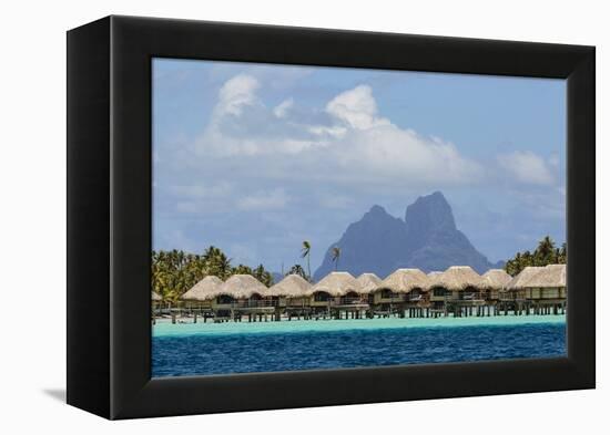 French Polynesia, Society Islands, Motu Tautau. Stilted Hotel Suites-Alida Latham-Framed Premier Image Canvas