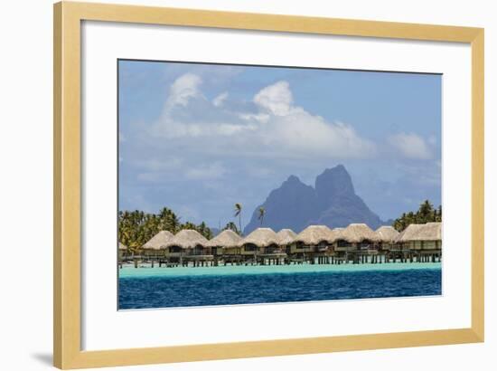 French Polynesia, Society Islands, Motu Tautau. Stilted Hotel Suites-Alida Latham-Framed Photographic Print