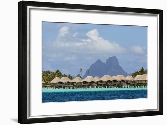 French Polynesia, Society Islands, Motu Tautau. Stilted Hotel Suites-Alida Latham-Framed Photographic Print