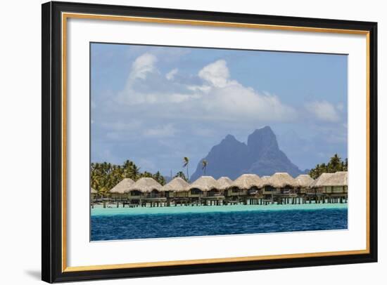 French Polynesia, Society Islands, Motu Tautau. Stilted Hotel Suites-Alida Latham-Framed Photographic Print