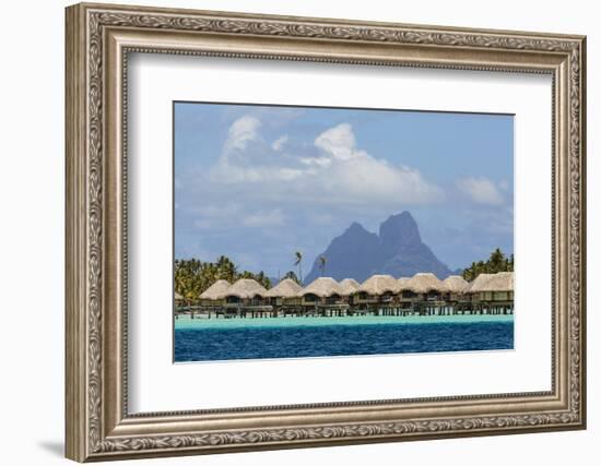 French Polynesia, Society Islands, Motu Tautau. Stilted Hotel Suites-Alida Latham-Framed Photographic Print
