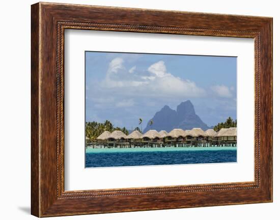 French Polynesia, Society Islands, Motu Tautau. Stilted Hotel Suites-Alida Latham-Framed Photographic Print