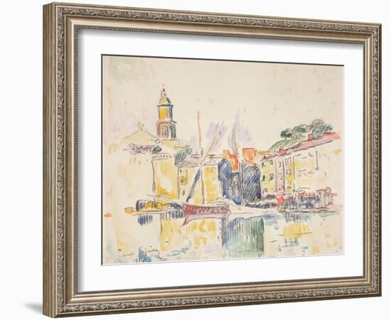 French Port of St. Tropez, 1914-Paul Signac-Framed Giclee Print