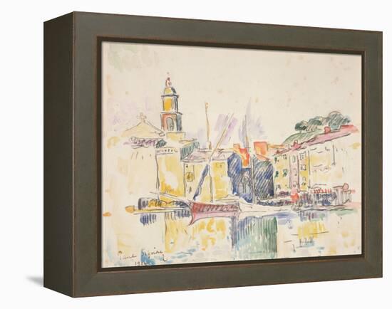 French Port of St. Tropez, 1914-Paul Signac-Framed Premier Image Canvas