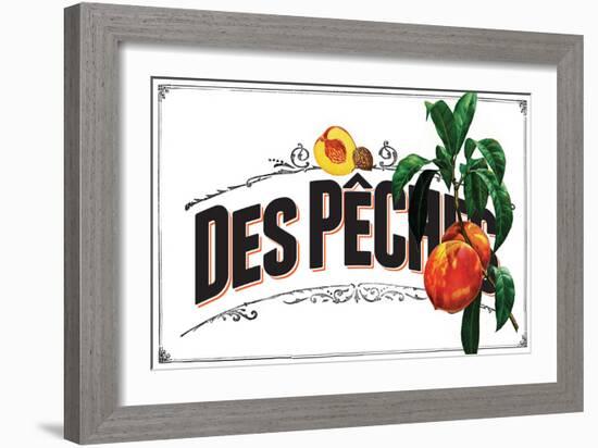 French Produce Peach-null-Framed Giclee Print