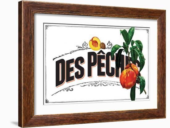 French Produce Peach-null-Framed Giclee Print