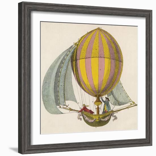 French Project for a Dirigible Balloon: by an Unidentified Inventor-null-Framed Photographic Print