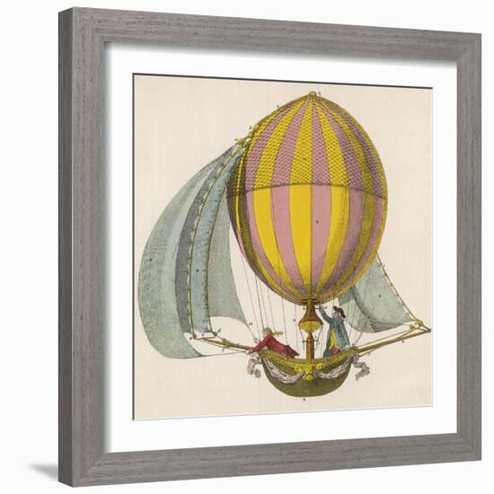 French Project for a Dirigible Balloon: by an Unidentified Inventor-null-Framed Photographic Print