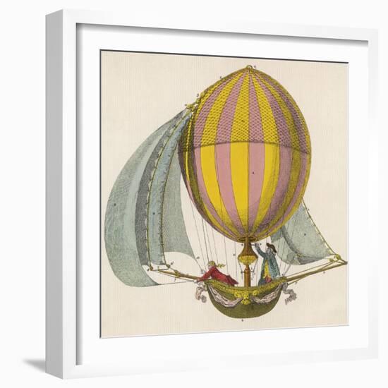French Project for a Dirigible Balloon: by an Unidentified Inventor-null-Framed Photographic Print