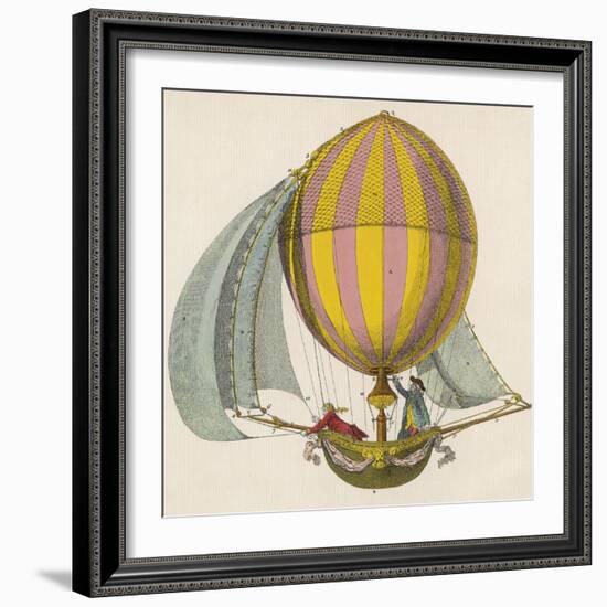 French Project for a Dirigible Balloon: by an Unidentified Inventor-null-Framed Photographic Print